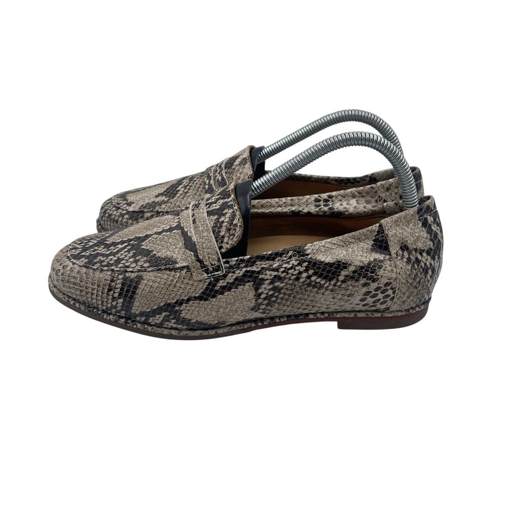 ABEO Walking Company Strada Loafer Snakeskin Leather Slip On Womens 8.5